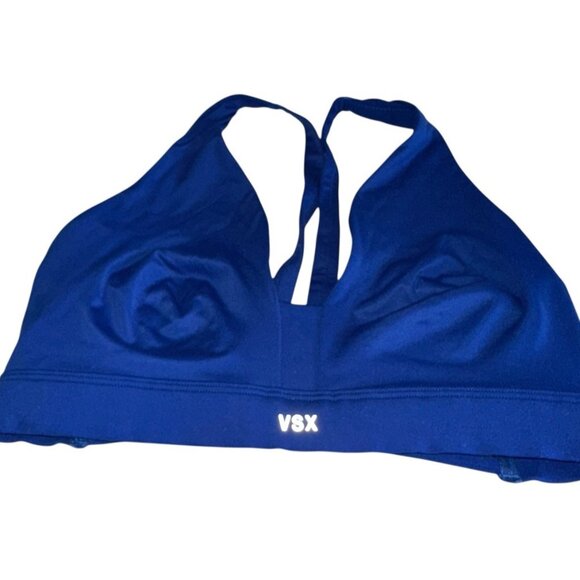 Victoria Secret VSX Sports Bra Size Medium Blue Wire Free - Picture 1 of 7